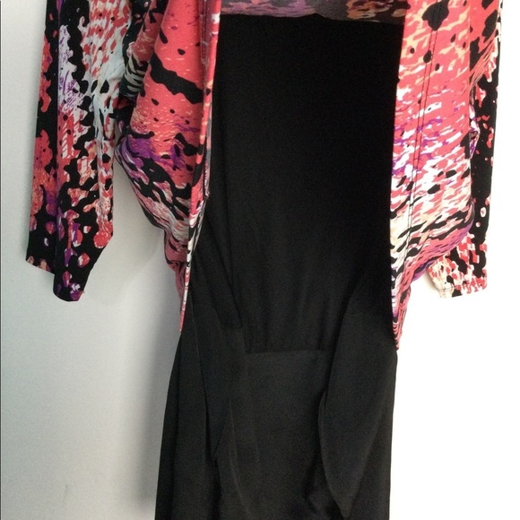 Women’s Worthington 1X XL 16 - 18 Top Blouse Shirt Pattered Layered Spandex - Picture 6 of 8